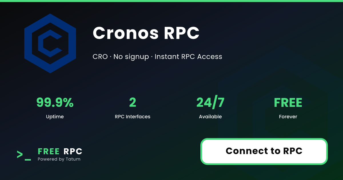 Free Cronos RPC: Mainnet, Testnet | FREERPC.com