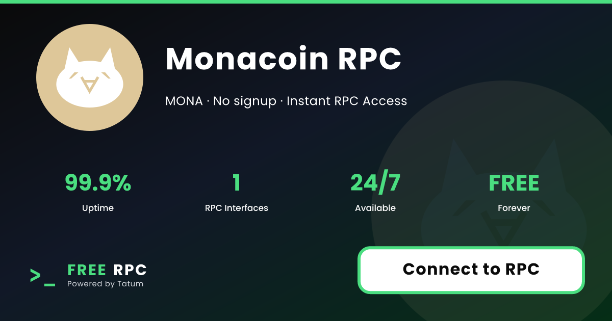 Free Monacoin RPC: Mainnet | FREERPC.com